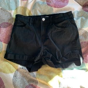 black jean shorts